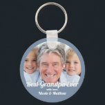 Porte-clés Meilleur grand-père jamais de garde photo moderne<br><div class="desc">Ce design simple et moderne est composé de typographie serif et d'ajouter une photo personnalisée.</div>
