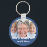 Porte-clés Meilleur grand-père jamais de garde photo moderne<br><div class="desc">Ce design simple et moderne est composé de typographie serif et d'ajouter une photo personnalisée.</div>