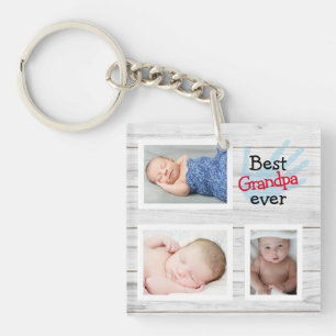 Porte-clés Meilleur Grand-Père Jamais Photo Collage