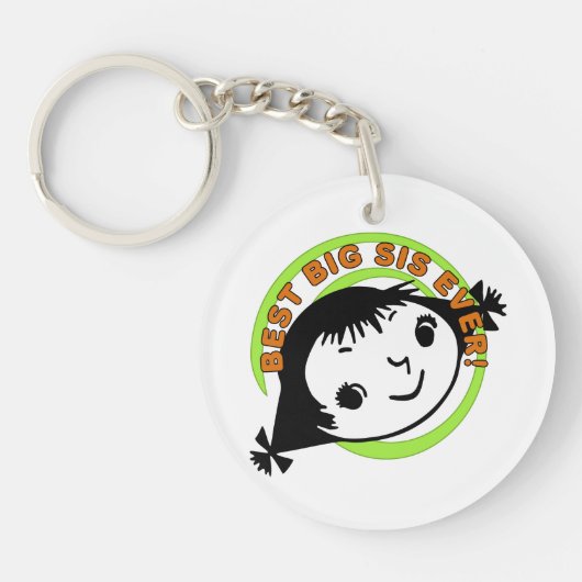 Porte-clés Meilleur Grand Sis Rétro (Devant)