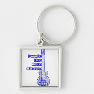 Porte-clés Meilleur guitariste du monde. bleu vintage
