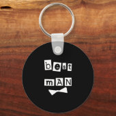 Porte-clés Meilleur homme blanc sur noir (Recto)