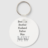 Porte-clés Meilleur homme fils mari papa cite ajouter un nom  (Verso)