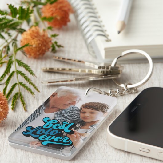 Porte-clés Meilleur Lolo jamais | Grand-père Photo (Devant droit)