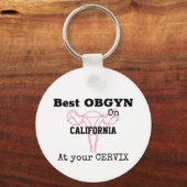 Porte-clés Meilleur OBGYN sur la ville ou le nom de ville Gyn (Recto)