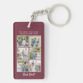 Porte-clés Meilleur papa ! 6 Photo Collage Moderne Bourgogne (Dos)