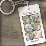 Porte-clés Meilleur papa 6 Photos Message personnalisé Blanc<br><div class="desc">Police de script de meilleur papa avec 6 emplacements photo de famille avec un message personnalisé pour votre papa numéro 1.</div>