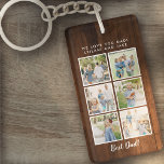 Porte-clés Meilleur papa ! 6 Photos Message personnalisé Bois<br><div class="desc">Police de script de meilleur papa avec 6 emplacements photo de famille avec un message personnalisé pour votre papa numéro 1.</div>