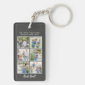 Porte-clés Meilleur papa ! 6 Photos Message Personnalisé Gris (Dos)