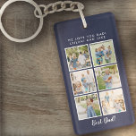 Porte-clés Meilleur papa ! 6 Photos Message Personnalisé Mari<br><div class="desc">Police de script de meilleur papa avec 6 emplacements photo de famille avec un message personnalisé pour votre papa numéro 1.</div>