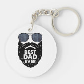 Porte-clés Meilleur papa; barbe; papa barbu; lunettes de sole (Dos)