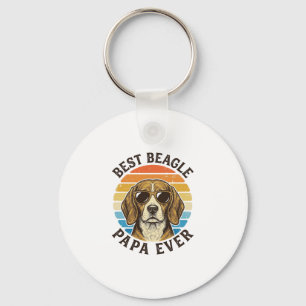 Porte-clés Meilleur Papa Beagle Vintage Design de T-shirt pou