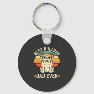 Porte-clés Meilleur papa bouledogue de tous les temps vecteur