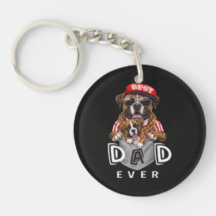 Porte-clés Meilleur Papa Boxer Ever