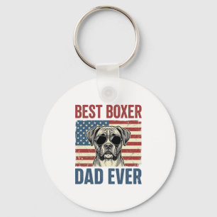 Porte-clés Meilleur Papa Boxer Vintage Chien