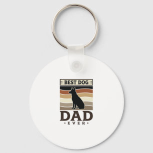 Porte-clés Meilleur Papa Chien de Tous les Temps Design Vinta