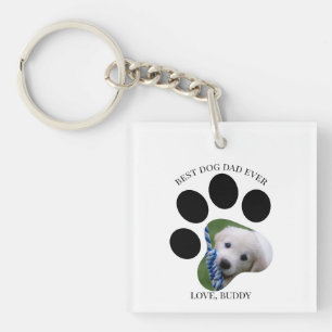 Porte-clés Meilleur Papa Chien Ever Photo Empreinte de Patte