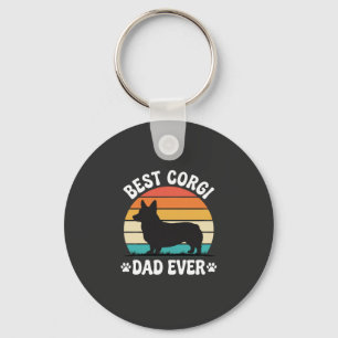 Porte-clés Meilleur papa Corgi Rétro de chien Ever