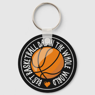 Porte-clés Meilleur Papa de Basket-ball Tampon Balle Noir Ora
