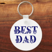 Porte-clés Meilleur papa, Drapeau bleu Texte (Recto)