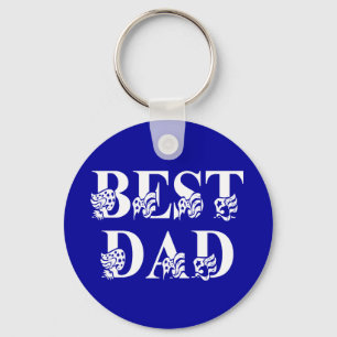 Porte-clés Meilleur papa, Drapeau White Text