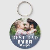 Porte-clés Meilleur Papa du Monde Photo Personnalisée (Recto)