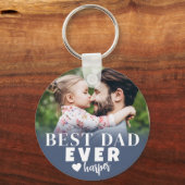 Porte-clés Meilleur Papa du Monde Photo Personnalisée (Recto)