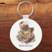 Porte-clés Meilleur papa du monde, River Otter, Animal (Recto)
