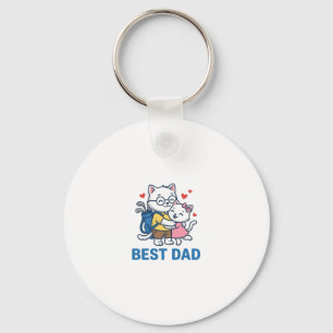 Porte-clés Meilleur Papa Golf Chat Câlin Mignon Design Vector