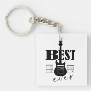 Porte-clés meilleur papa guitare jamais accords Best Rockstar