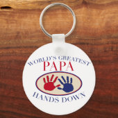 Porte-clés Meilleur Papa Haut la Main (Recto)