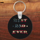 Porte-clés meilleur papa jamais avec nous drapeau américain (Recto)