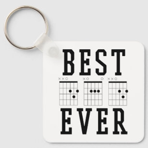 Porte-clés Meilleur papa jamais des accords de guitare Cade