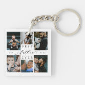 Porte-clés Meilleur papa jamais | Fête des pères 6 Collage ph (Dos)