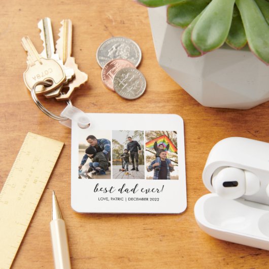Porte-clés Meilleur papa jamais garder Multi Photo (Bureau)