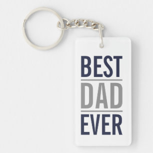 Porte-clés Meilleur papa jamais   Marine bleu moderne