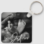 Porte-clés Meilleur Papa Jamais Moderne Classique Simple Phot (Dos)