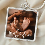 Porte-clés Meilleur Papa Jamais Moderne Classique Simple Phot<br><div class="desc">Ce design simple et moderne est composé d'une typographie serif et cursive et d'ajouter une photo personnalisée</div>