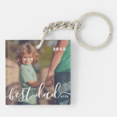 Porte-clés Meilleur Papa Jamais Moderne Simple Jouer Script P (Dos)