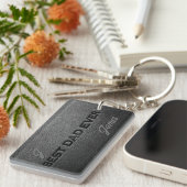 Porte-clés Meilleur papa jamais monogramme nom porte - clé pe (Devant droit)