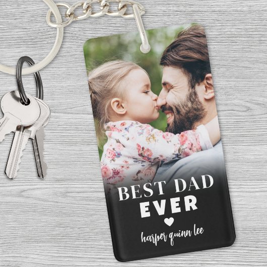 Porte-clés Meilleur papa jamais personnalisé photo