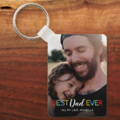 Porte-clés Meilleur papa jamais photo (Recto)