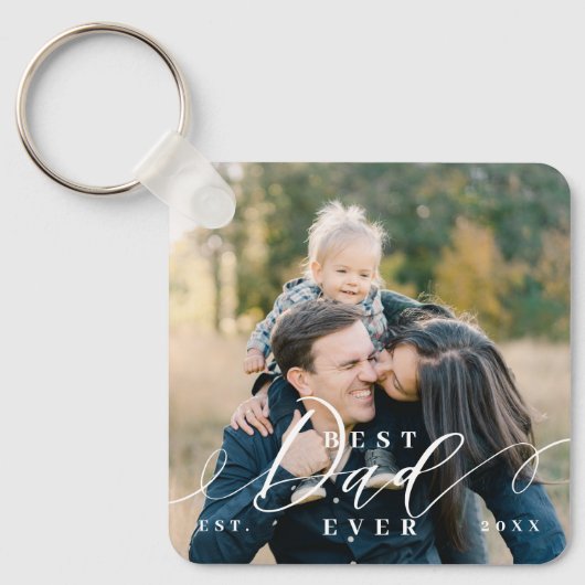 Porte-clés Meilleur papa Jamais Script Fête des pères garde p (Recto)