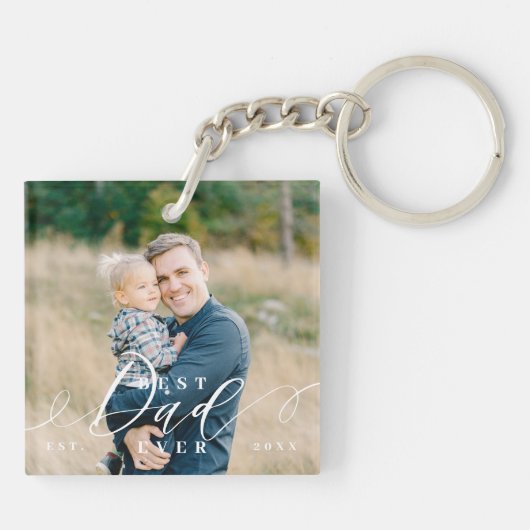 Porte-clés Meilleur papa Jamais Script Fête des pères garde p (Dos)