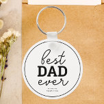 Porte-clés Meilleur papa jamais script photo blanc<br><div class="desc">Meilleur père.</div>