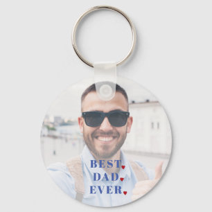 Porte-clés Meilleur papa jamais typographie photo trop porte