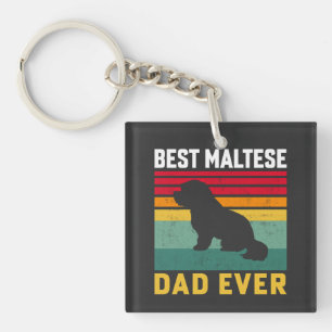 Porte-clés Meilleur papa maltais jamais, papa de chien maltai