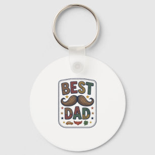 Porte-clés Meilleur Papa Moustache Vintage Vecteur Conception