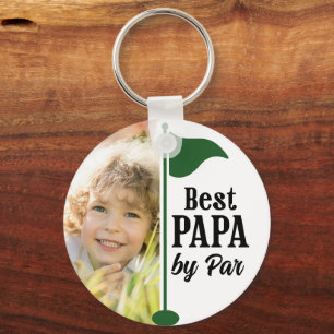 Porte-clés Meilleur Papa par Par 2 Photos Drapeau de Golf Sou