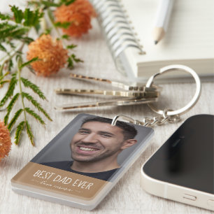 Porte-clés Meilleur Papa Personnalisé Photo Cadeau de la Fête